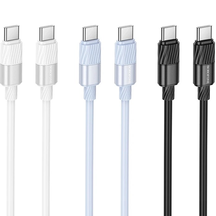 کابل شارژ 60 وات بروفون مدل BX106 با سری تایپ سی به تایپ سی